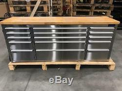 72 Stainless Steel 15 Drawer Work Bench Tool Box Chest Cabinet #8
