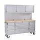 72 Stainless Steel 15 Drawer Work Bench With Upper Cabinet 9526-9531