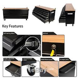 72 Tool Box Garage Storage Chest Tools Organizer Cart Cabinet 15 Drawers Roller