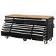 72 In. 18 Drawer Storage Mobile Wood Top Tool Chest Cabinet Workbench