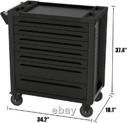 7-Drawer Rolling Tool Chest, 34.2W X 18.1D X 37.4H Inches, Tool Storage Cabinet wi