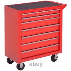 7 Drawer Rolling Tool Chest on Wheels Lockable Tool Cabinet with Side Handle
