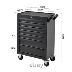 7 Drawer Tool Chest Roller Cabinet Roll Cab Tool Box Trolley Garage Storage Grey