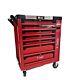 7 Drawer Trolley Cabinet With Tools Roll Workshop Storage Chest Carrier Toolbox