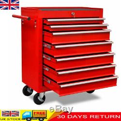 7 Drawers Mechanics Tool Trolley Red Workshop Chest Box Storage Cabinet Toolbox