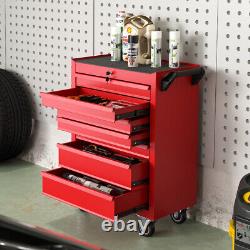 7 Drawers Tool Chest Roller Cabinet Roll Cab Tool Box Trolley Garage Storage Red