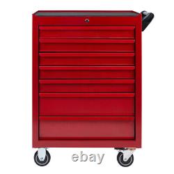 7 Drawers Tool Chest Roller Cabinet Roll Cab Tool Box Trolley Garage Storage Red