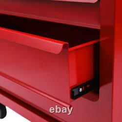 7 Drawers Tool Chest Roller Cabinet Roll Cab Tool Box Trolley Garage Storage Red