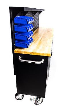 84 Professional 10 Drawer Tool Chest Roller Cabinet With Back & 4 Wheel Locks