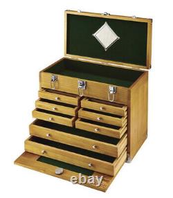 8 Drawer Hard Wood Tool Box Chest Cabinet Storage Mechanic Media Home