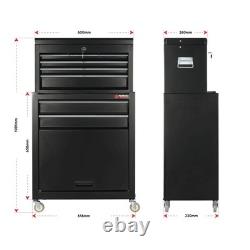 8 Drawer Heavy-Duty Steel Tool Chest & Roller Cabinet with Castors Garage Wo