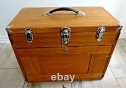 8 Drawer Machinist Oak Wooden Tool Chest Wood Cabinet Box