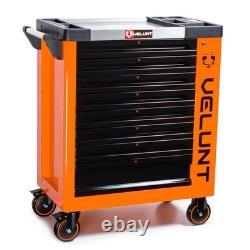 8 Drawer Roller Tool Cabinet with Tools Lockable Workshop Storage Chest Red