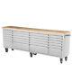 96 Brushed Stainless Steel 24 Drawer Work Bench Tool Chest Cabinets