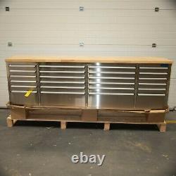 96 Stainless Steel 24 Drawer Work Bench Tool Chest Cabinet 4276-4282