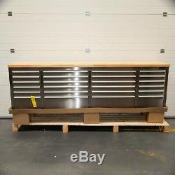 96 Stainless Steel 24 Drawer Work Bench Tool Chest Cabinet 5200-5205