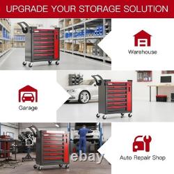 AIRAJ 7 Drawer Tool Chest Lockable Rolling Tool Cabinet Trolley Garage 250kg UK