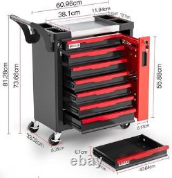 AIRAJ 7 Drawer Tool Chest Lockable Rolling Tool Cabinet Trolley Garage 250kg UK