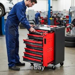 AIRAJ 7 Drawer Tool Chest Lockable Rolling Tool Cabinet Trolley Garage 250kg UK