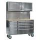 Ap5520ss Sealey Mobile Stainless Steel Tool Cabinet 10 Drawer & 2 Wall Cupboards