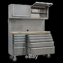 AP5520SS Sealey Mobile Stainless Steel Tool Cabinet 10 Drawer & 2 Wall Cupboards