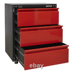APMS82 Sealey Modular 3 Drawer Cabinet with Worktop 665mm Storage Systems