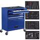 Arebos Roller Tool Cabinet Storage 4 Drawers With Tools Garage Workshop Blue