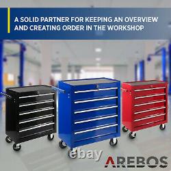 AREBOS Roller Tool Cabinet Storage 5 Drawers Toolbox Garage Workshop Blue