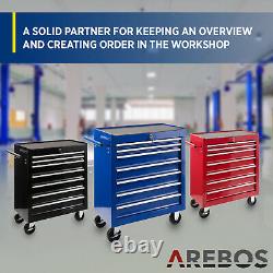AREBOS Roller Tool Cabinet Storage 7 Drawers Toolbox Garage Workshop Blue