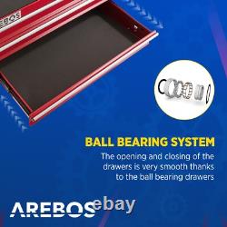 AREBOS Roller Tool Cabinet Storage 7 Drawers Toolbox Tool Chest, Trolley Red