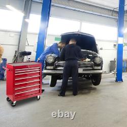 AREBOS Roller Tool Cabinet Storage 7 Drawers Toolbox Tool Chest, Trolley Red