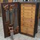Antique Carpenters' Tool Chest Bank Of Drawers Oak Woodwork Cabinet Hand Made