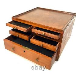 Antique Wooden Dentists Tool Cabinet / Box / Collectors Chest of Drawers c1920
