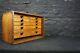 Antique Wooden Engineers Tool Chest With 7 Drawers Vintage Oak Cabinet