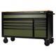 Bunker 10 Drawer Workbench Roller Tool Cabinet, 56, Green