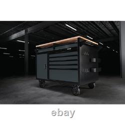 BUNKER 14 Drawer Multi-Functional Workbench Roller Tool Cabinet, 48, Grey