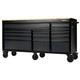Bunker 15 Drawer Grey Workbench Roller Tool Cabinet 72 Hardwood Worktop 27242