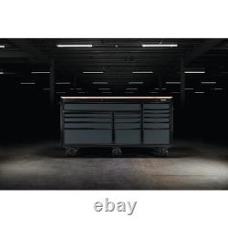 BUNKER 15 Drawer Grey Workbench Roller Tool Cabinet 72 Hardwood Worktop 27242