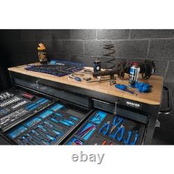 BUNKER 15 Drawer Grey Workbench Roller Tool Cabinet 72 Hardwood Worktop 27242