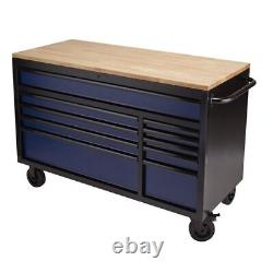 BUNKER&174 Workbench Roller Tool Cabinet 10 Drawer 56 Blue 25 Draper 8237