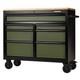 Bunker 7 Drawer Workbench Roller Tool Cabinet, 41, Green