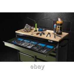 BUNKER 7 Drawer Workbench Roller Tool Cabinet, 41, Green