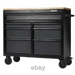BUNKER 7 Drawer Workbench Roller Tool Cabinet, 41, Grey