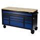 Bunker Blue Roller Tool Cabinet Workbench 15 Drawer 61 Wood Top Draper 10747