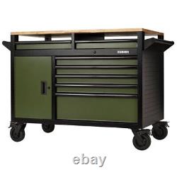 BUNKER Green Roller Tool Cabinet 14 Drawer 48 Multi-Functional Workbench 08269