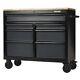 Bunker Grey Roller Tool Cabinet 7 Drawer Workbench 41 Wood Top Draper 08216