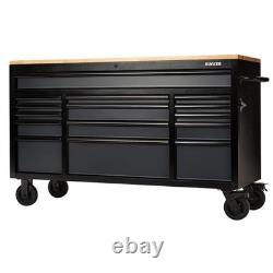 BUNKER Grey Roller Tool Cabinet Workbench 15 Drawer 61 Steel 08238