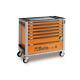 Beta C24sa-xl/7 7 Drawer Extra Long Roller Cabinet With Anti-tilt System Orange