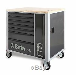 Beta C24SL-CAB 7 Drawer Mobile Roller Cabinet + Cupboard in Grey