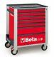 Beta C24s/7 7 Drawer Mobile Roller Cabinet Red